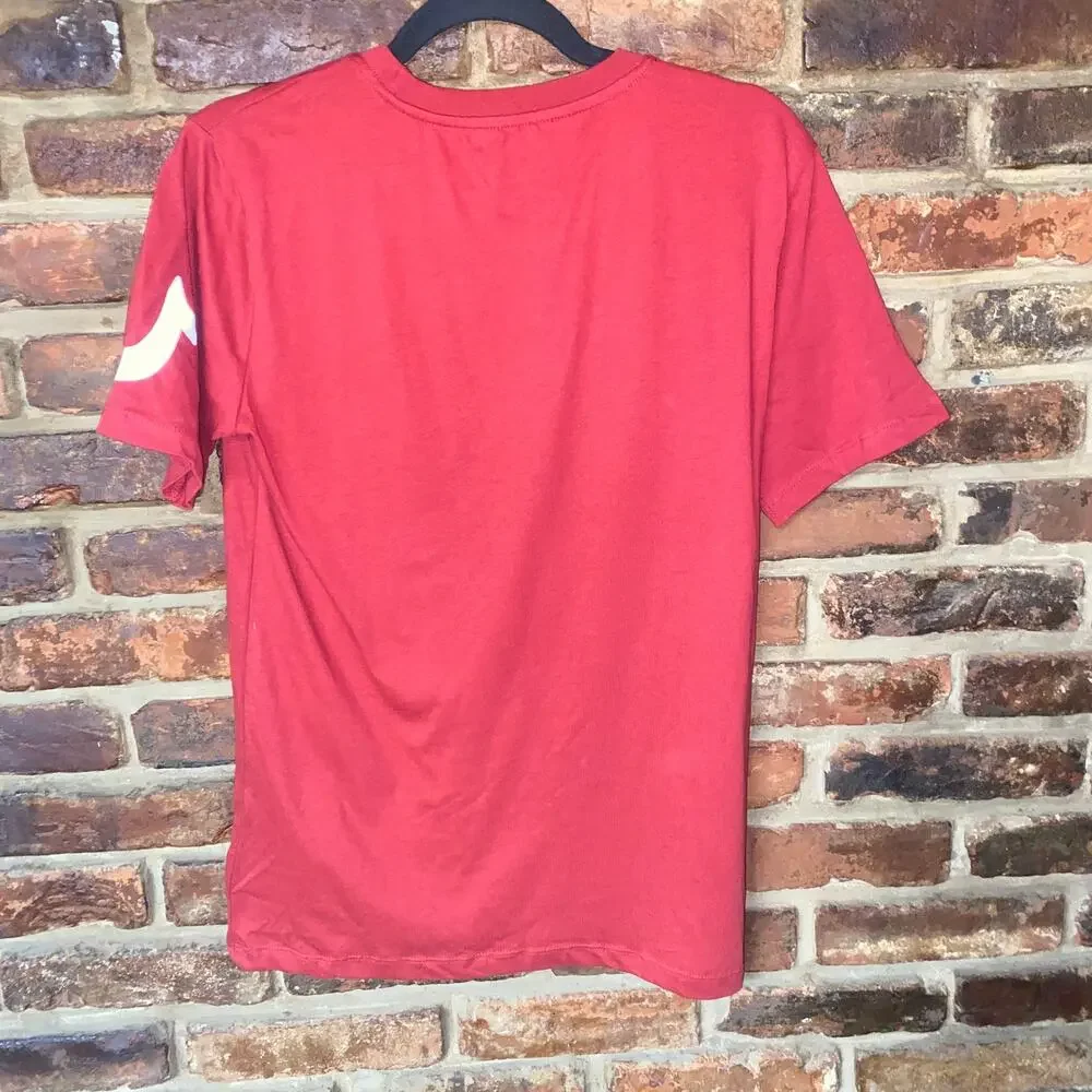 True Religion Red Graphic Short Sleeve Crew Neck T-Shirt Tee Men's Size XL